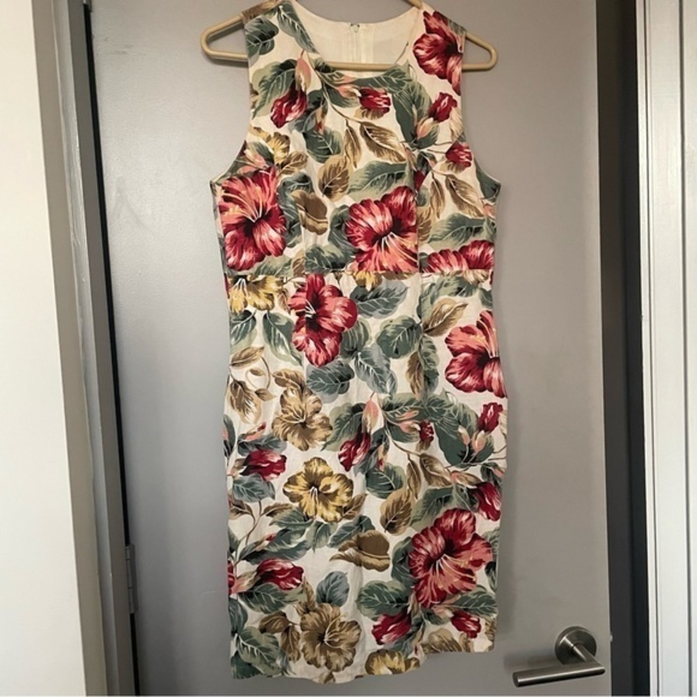 Karen Alexander Vintage Sleeveless White Floral Dress Size 10